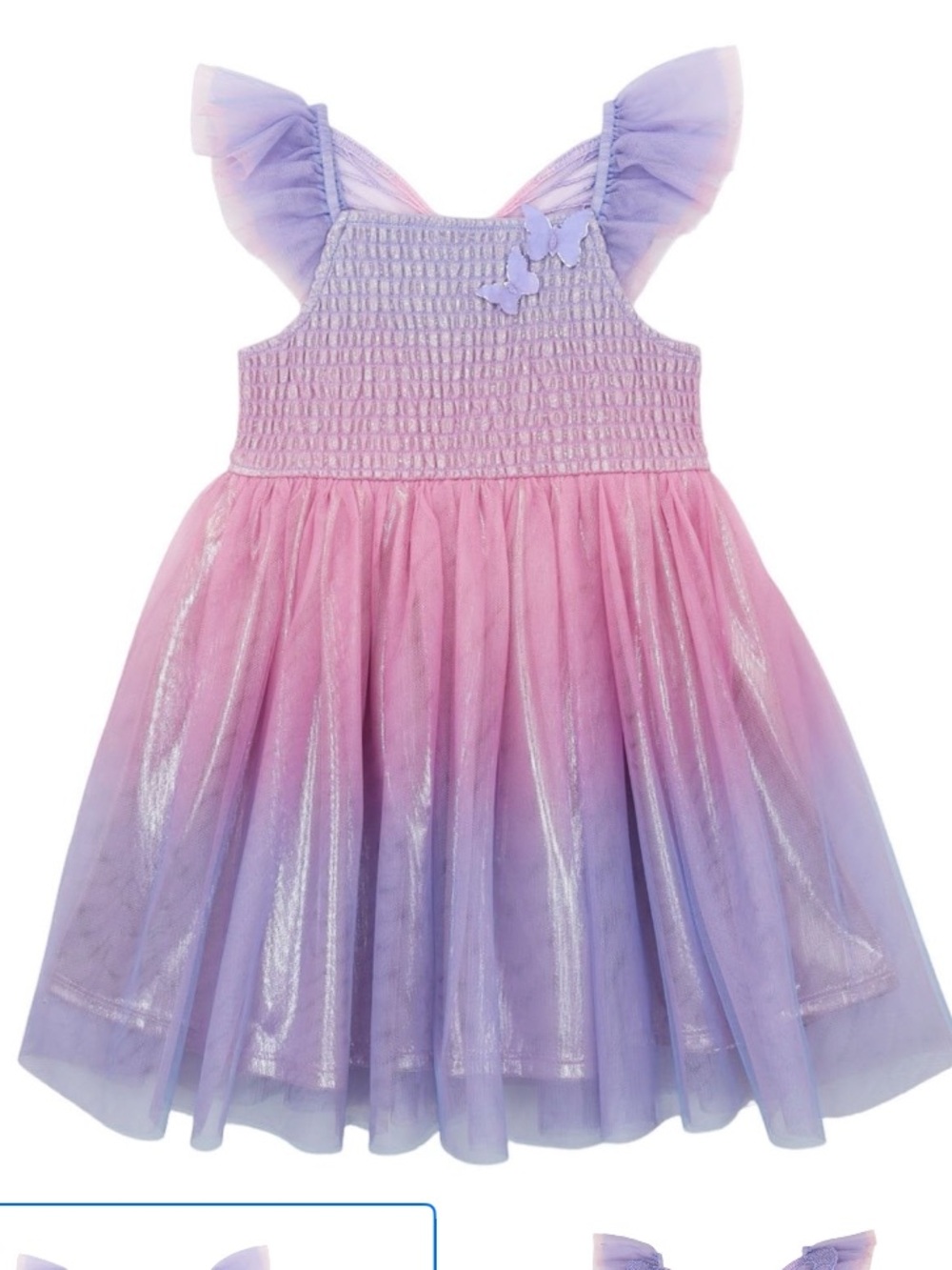 NWT Zunie Girls Ombre Tulle Dress in Pink and Lavender size 4 - Picture 2 of 4